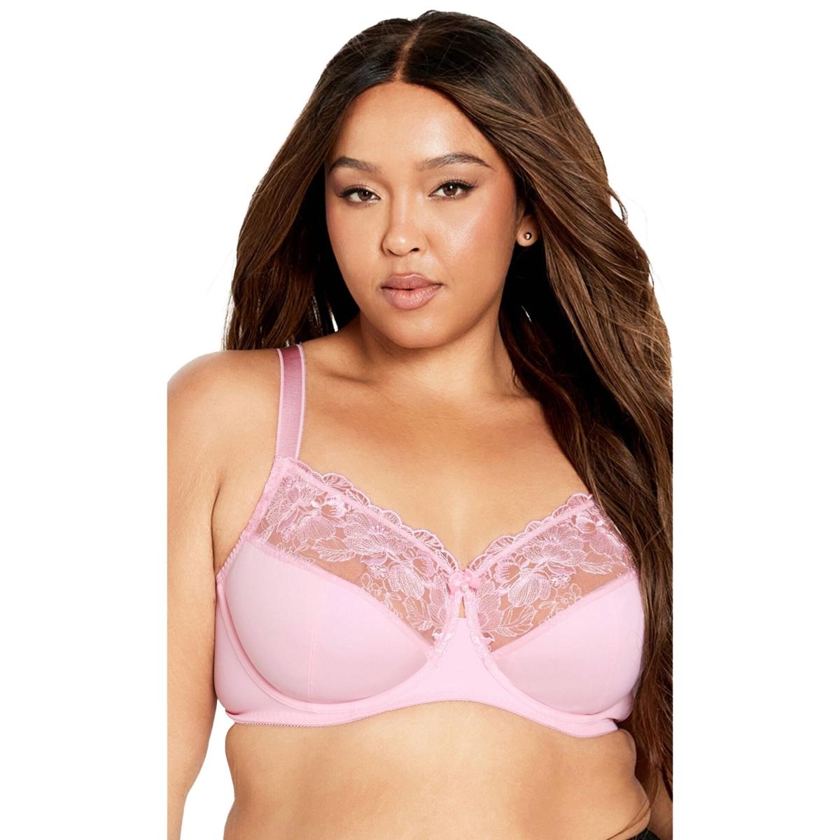 Plus Size Embroidered Full Support Underwire Bra