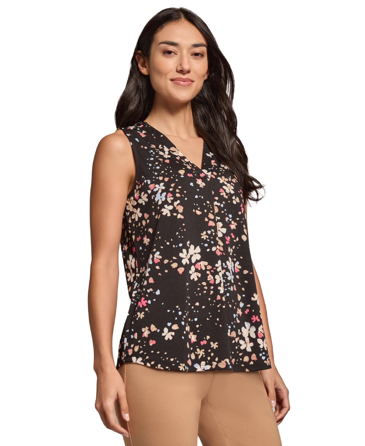 Women's Printed Moss Crepe Sleeveless Top