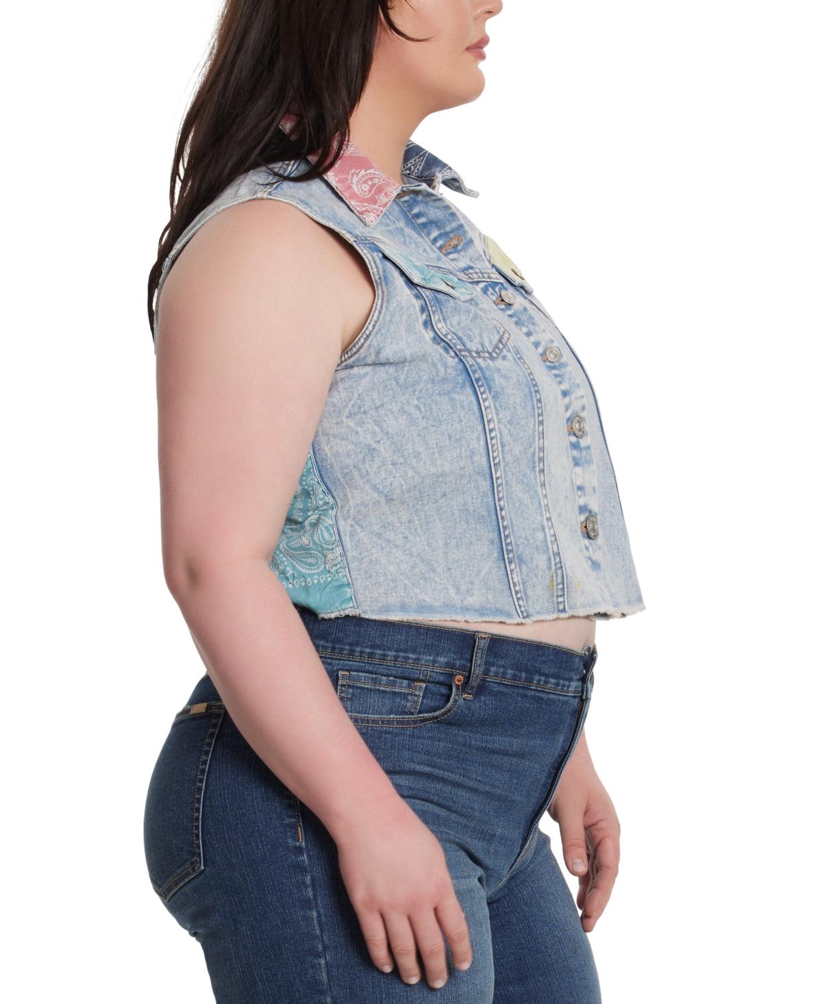 Trendy Plus Size Cropped Denim Vest