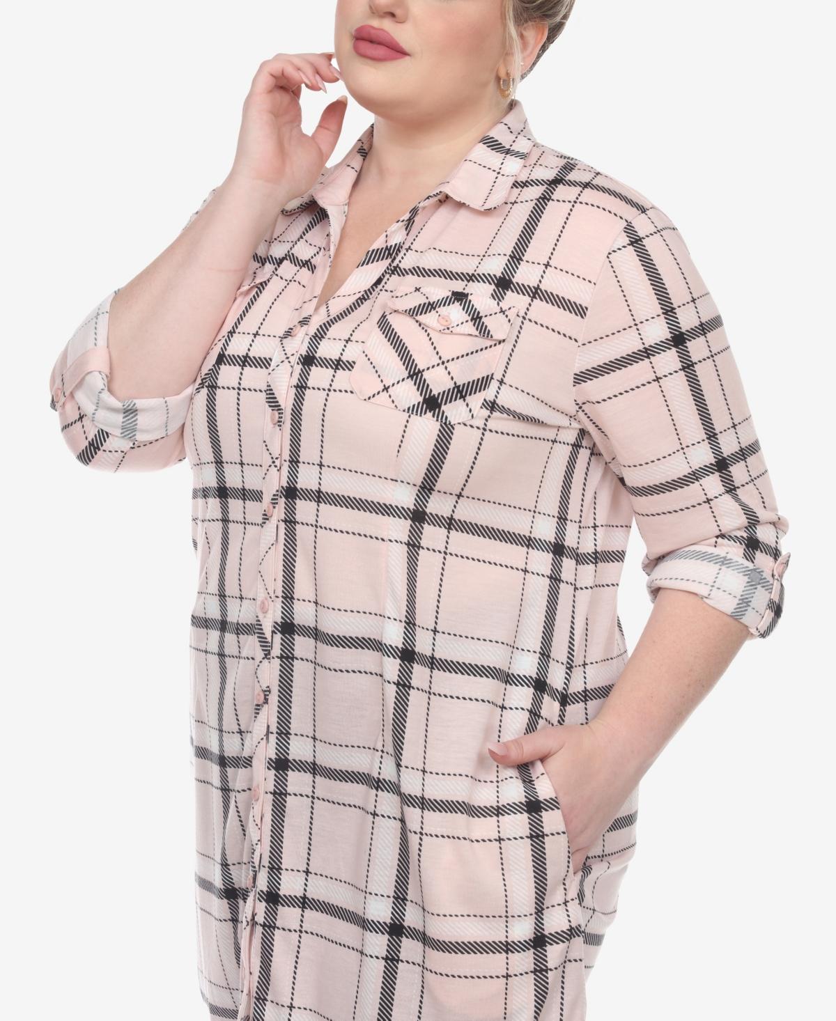 Plus Size Plaid Tunic Top