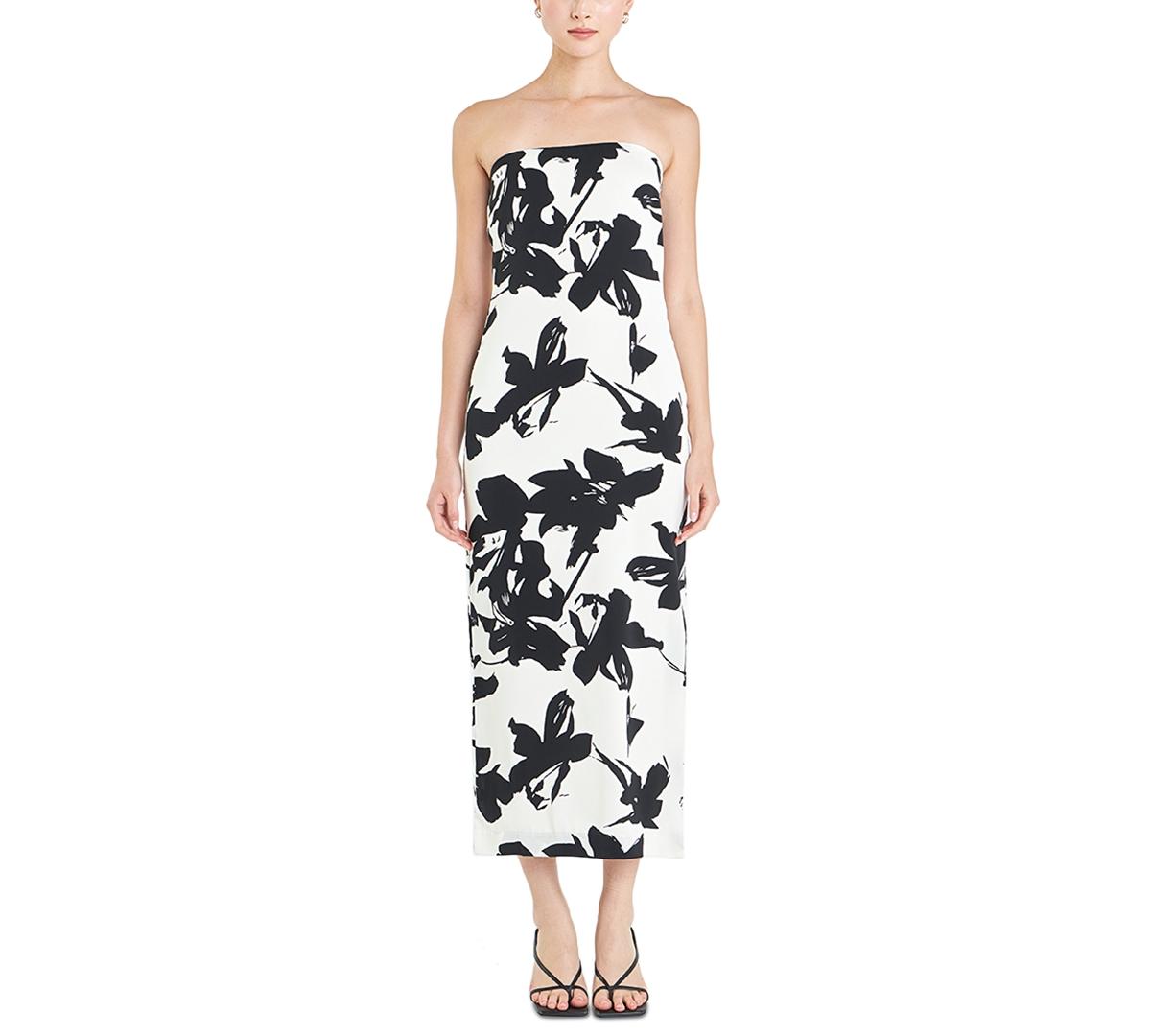 Women's Printed Strapless Maxi Dress