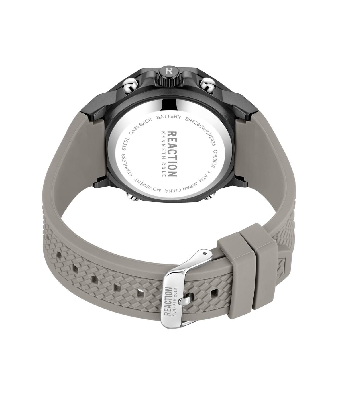 Men's Ana-digi Gray Silicon Strap Watch, 46mm