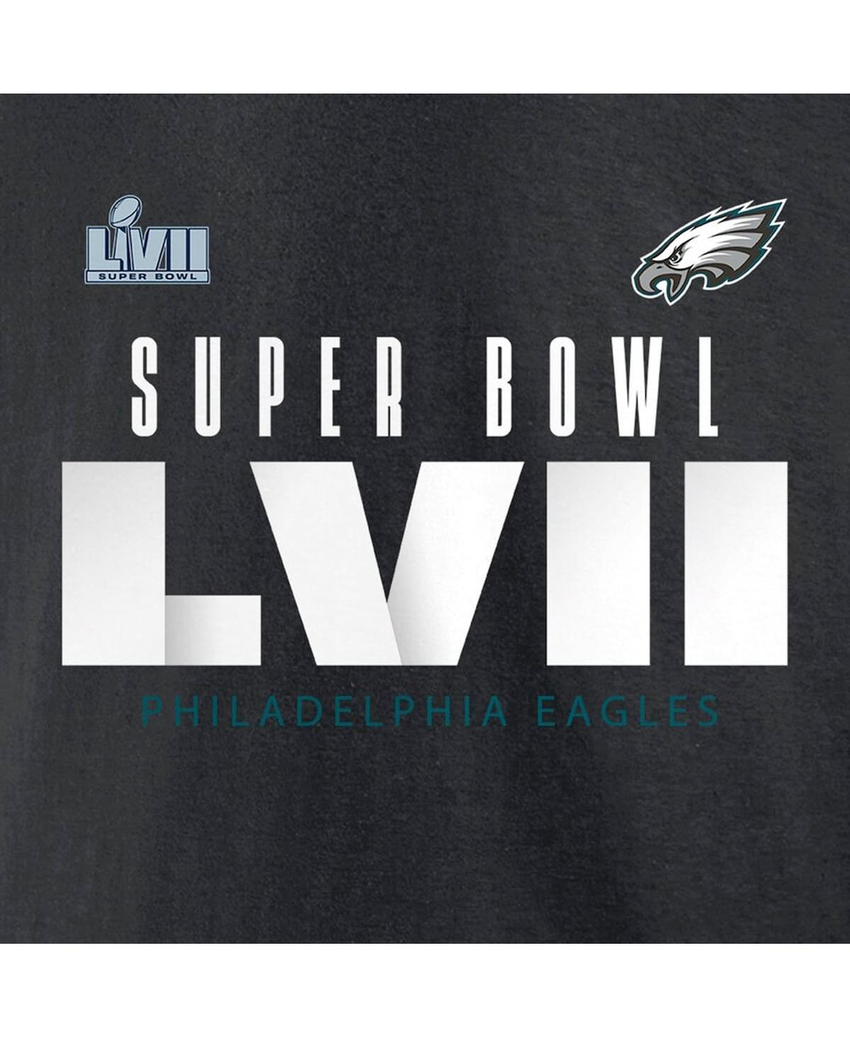 Men's Black Philadelphia Eagles Super Bowl LVII Varsity Team Roster Big and Tall T-shirt