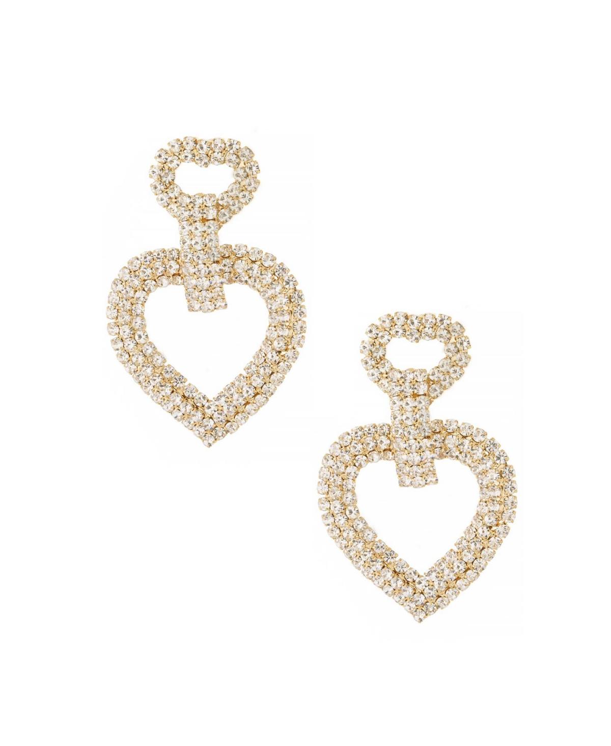 18K Gold Plated Dove Drop Heart Earrings