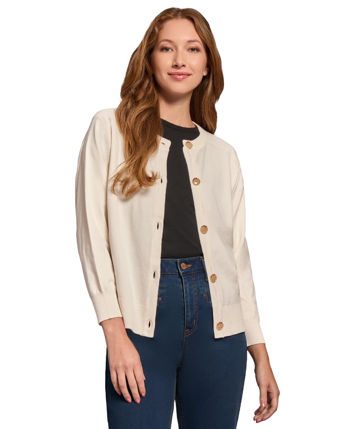 Women's Saddle-Shoulder Button Cardigan