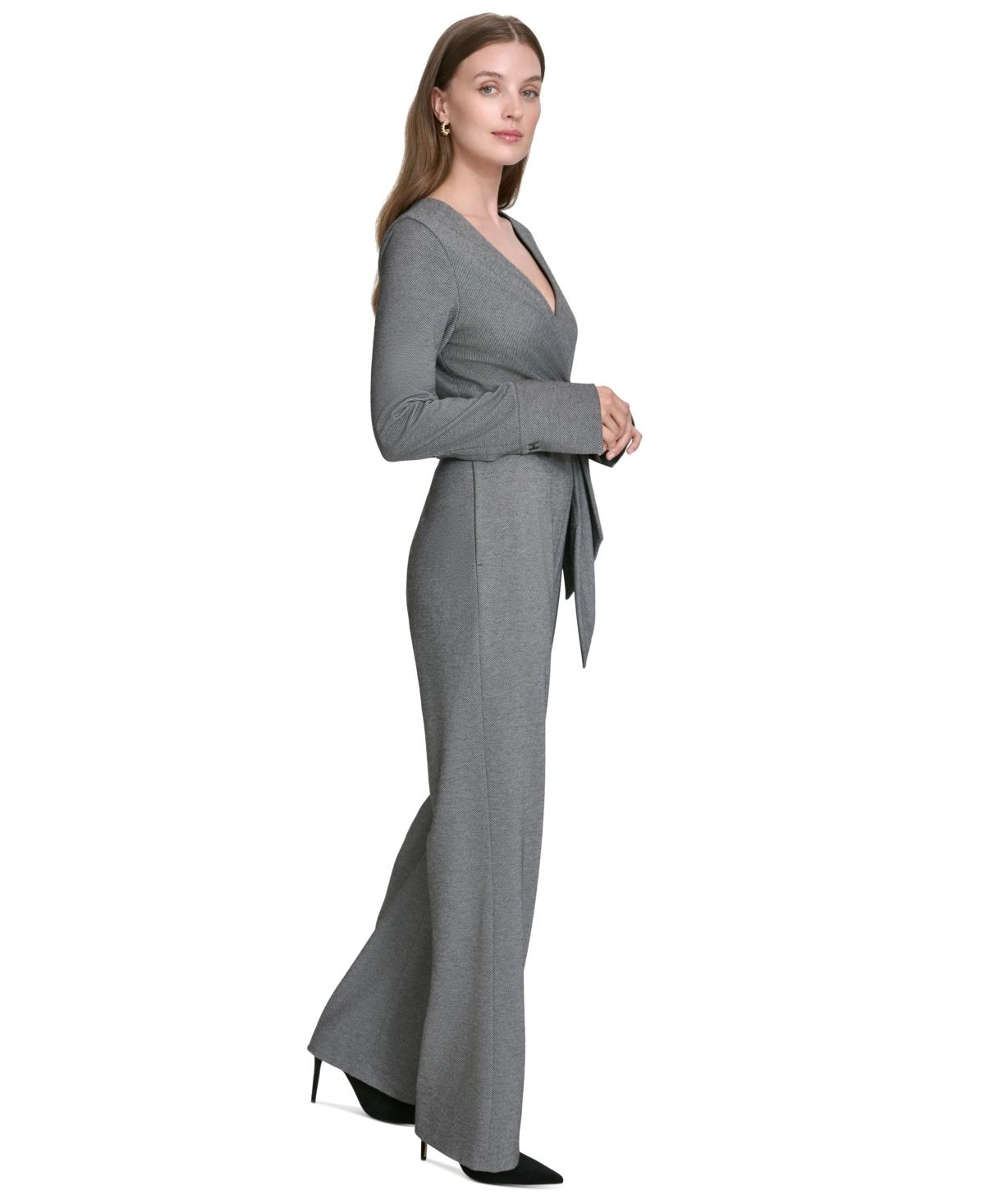 Women's V-Neck Side-Tie Wide-Leg Jumpsuit