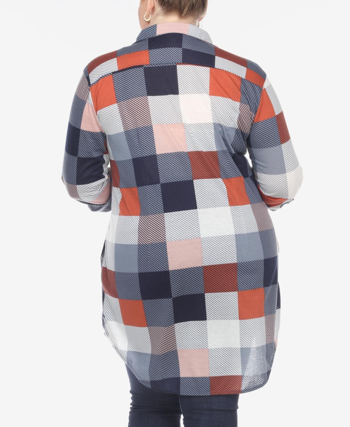 Plus Size Plaid Tunic Shirt