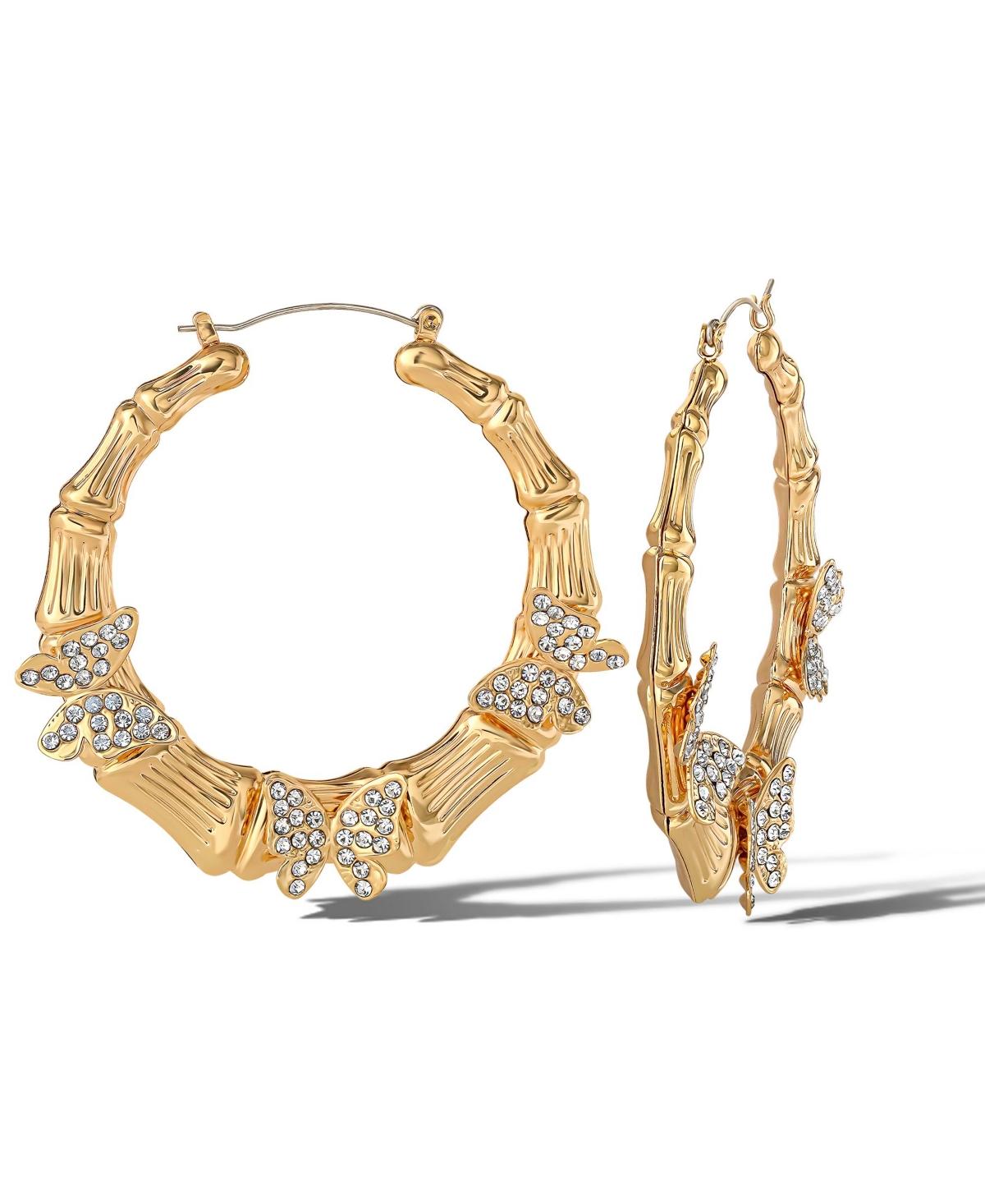 Butterfly on Hoops Earrings