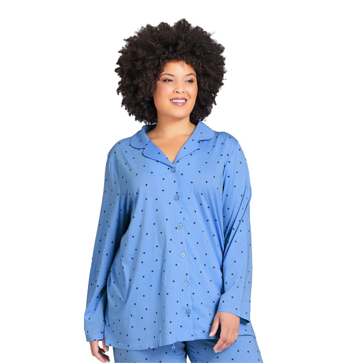 Plus Size Button Star Sleep Top