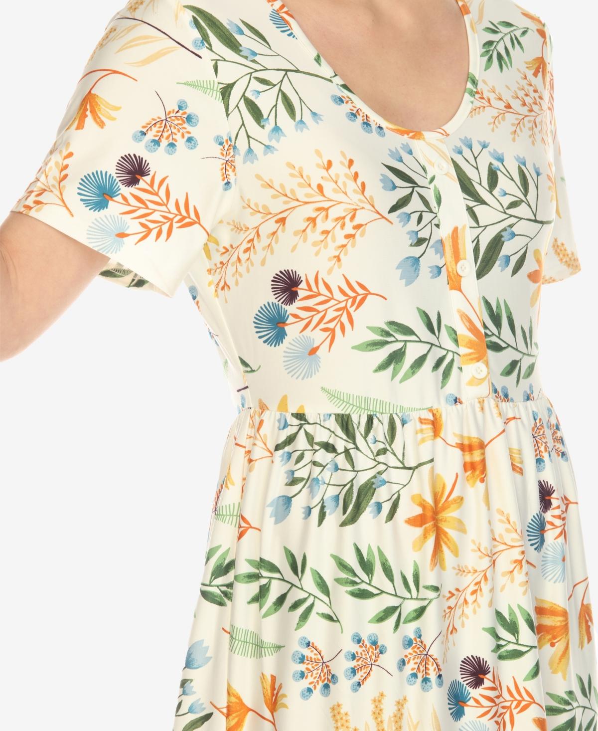 Women's Floral Short Sleeve Knee Length Dress