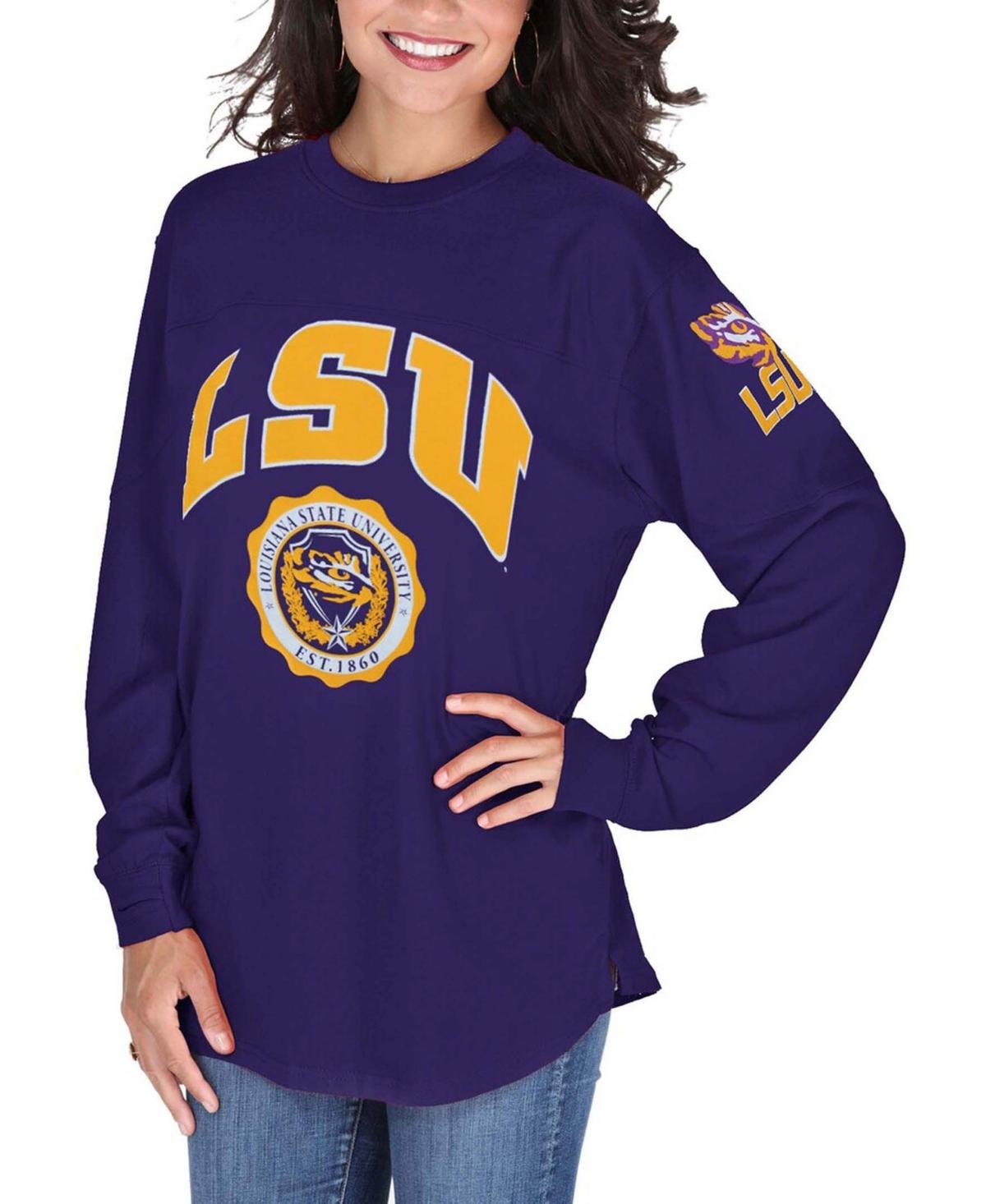 Women's Purple LSU Tigers Edith Long Sleeve Oversized Top