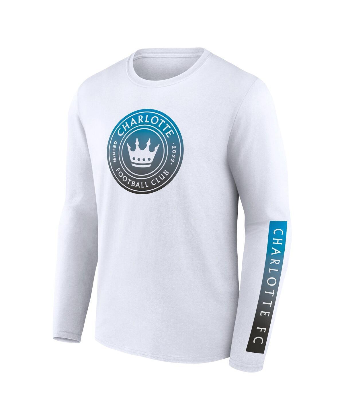 Men's White Charlotte FC Long Sleeve T-Shirt