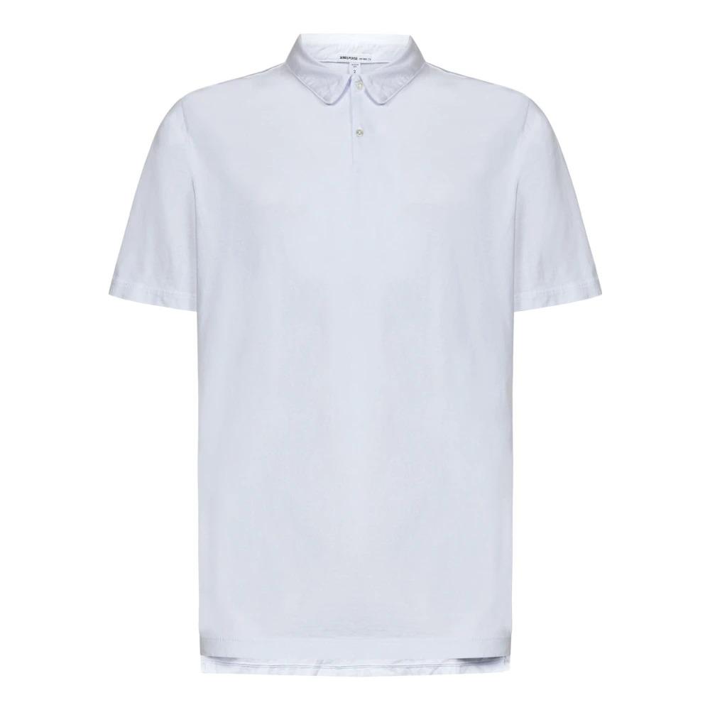 White Polo Shirt with Button Front Closure