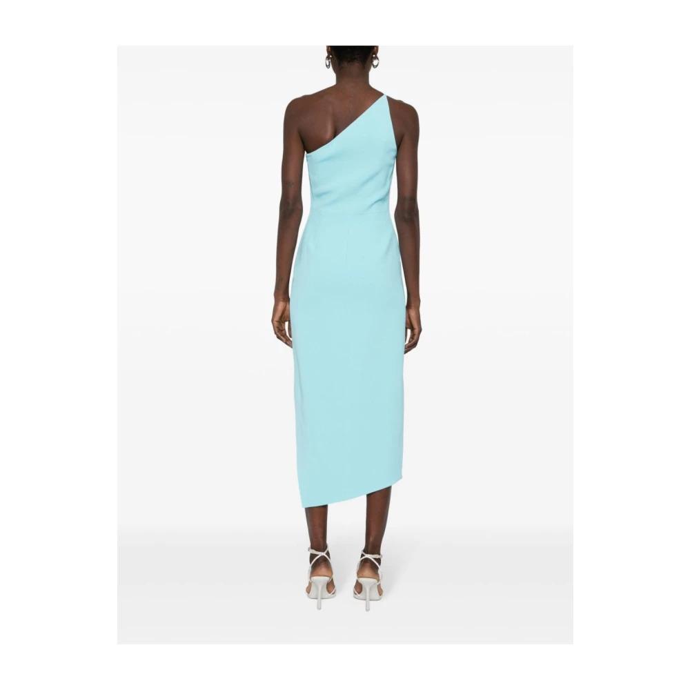 Clear Blue Asymmetric One-Shoulder Dress