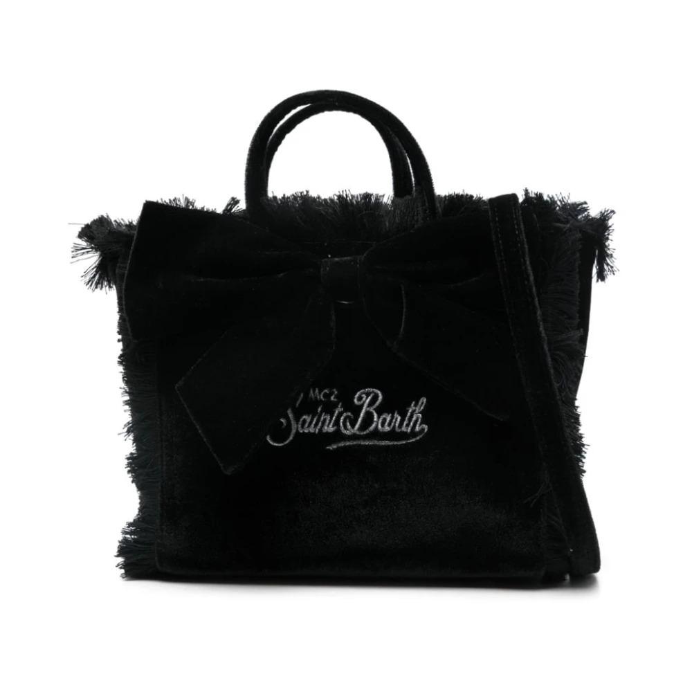 Black Velvet Bow Detailing Handbag