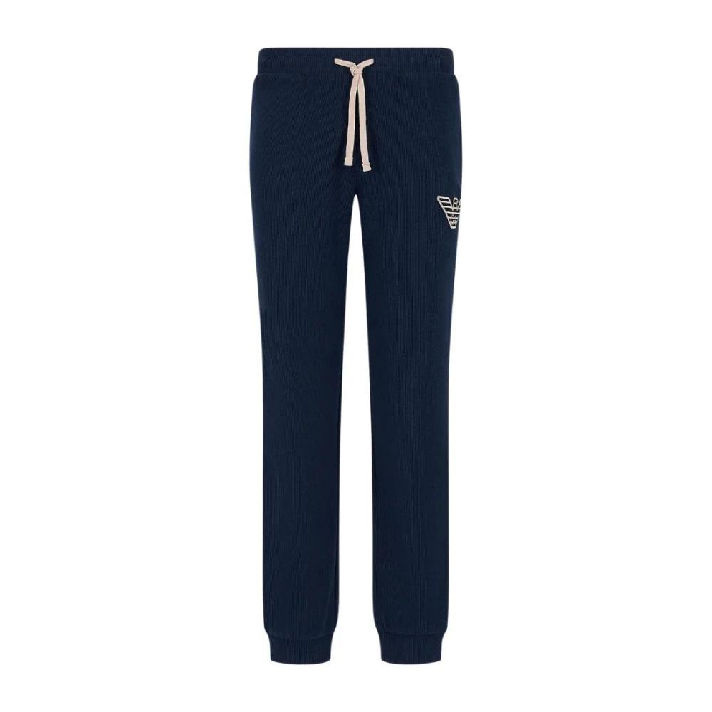 Sporty Knit Trousers with Elastic Waistband and Side Pockets