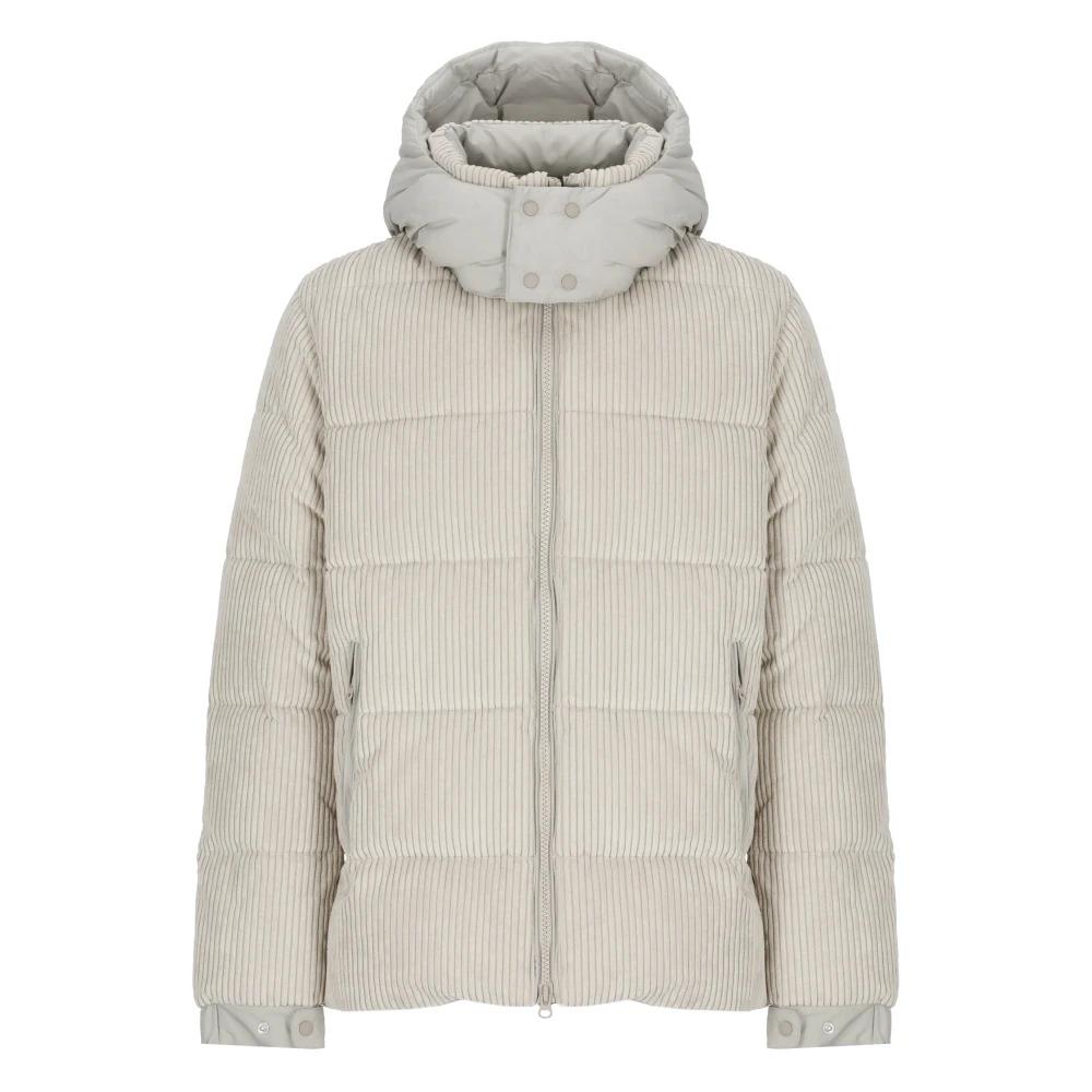 Beige Padded Short Jacket with Hood