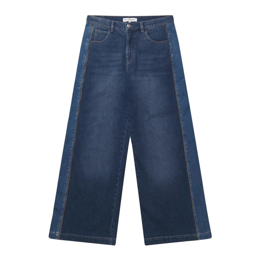 Wide Leg Jeans with Decorative Zippers