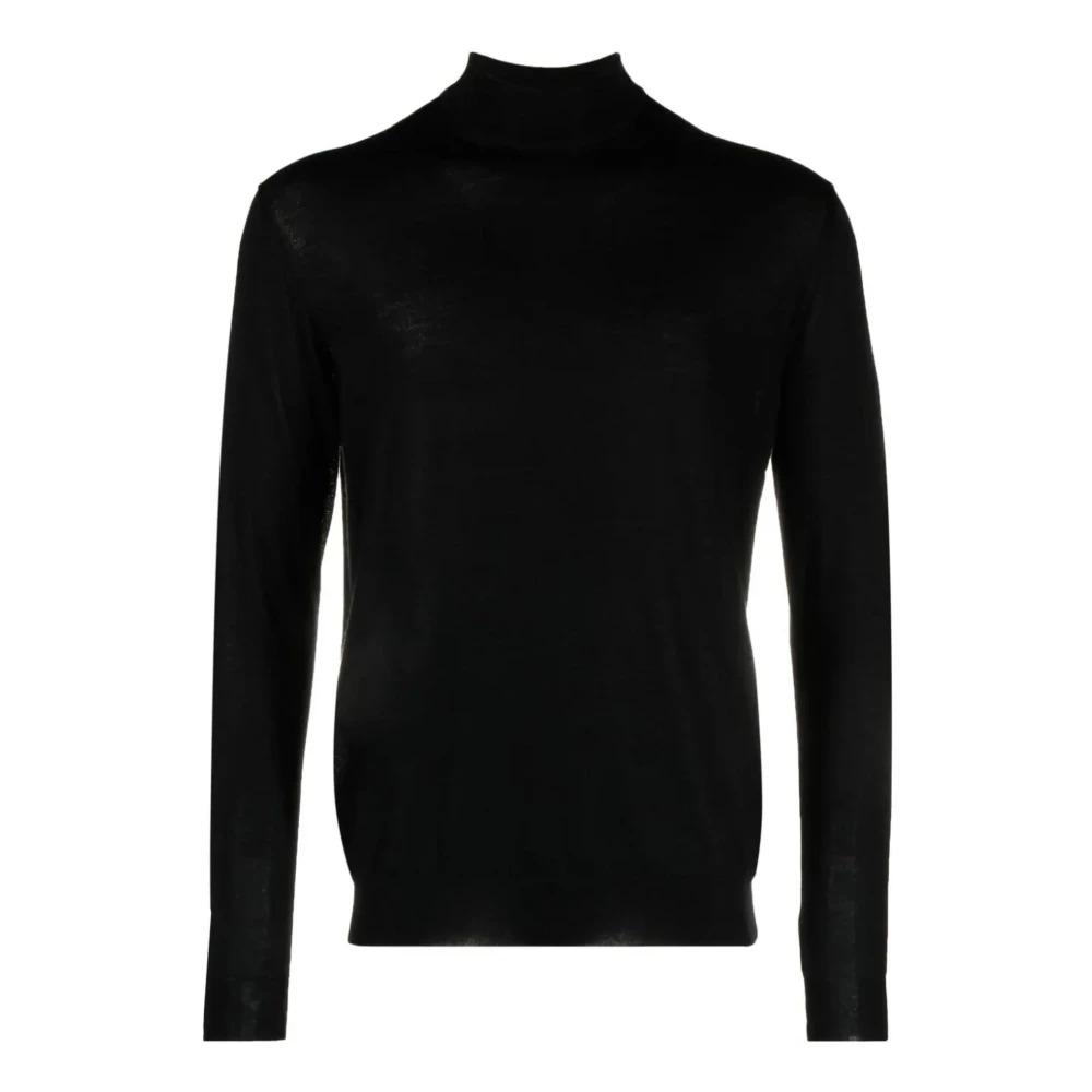 Black Cashmere Sweater Mock Neck