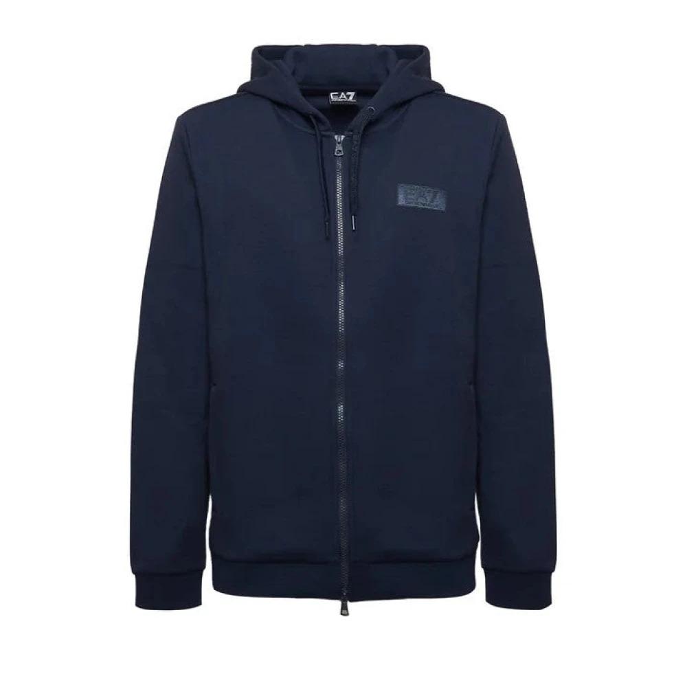 Blue Zip Hooded Sweatshirt AW24