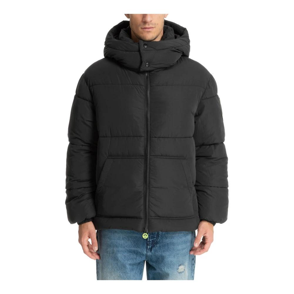 Zip-Up Plain Down Jacket with Detachable Hood