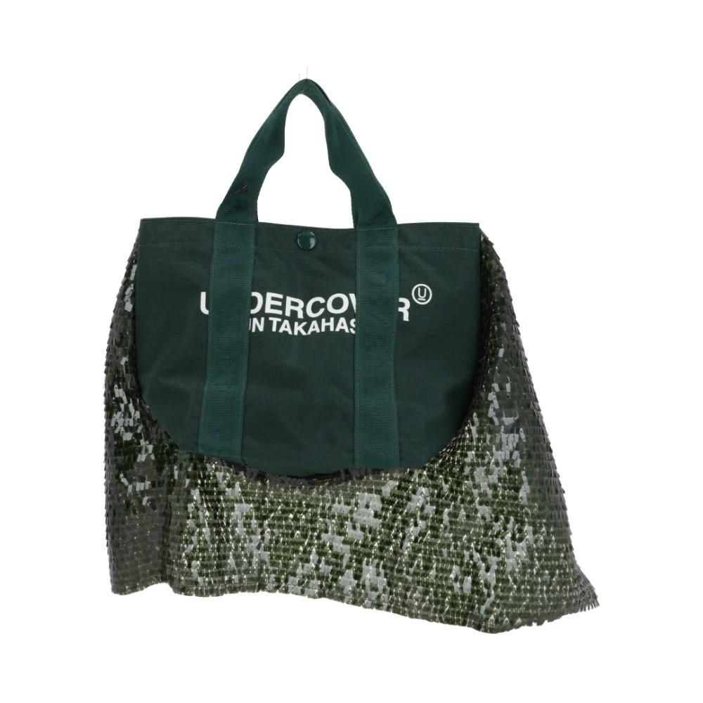 Green Tote Bag with Sequin Embroidery