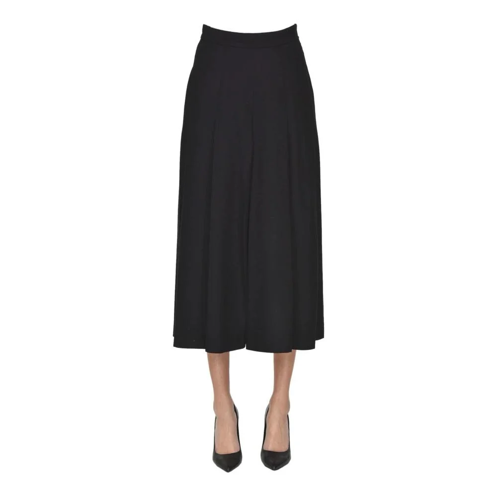 Black Wool Skirt Pants