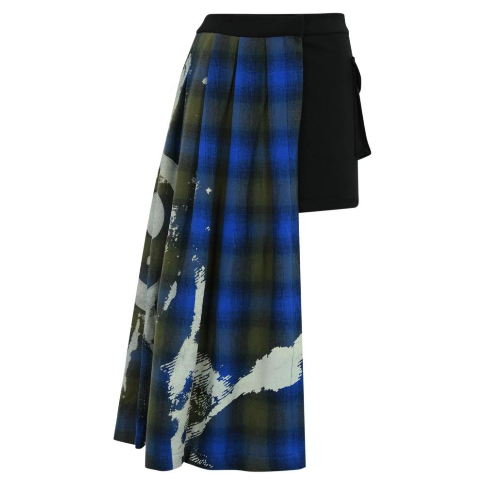 Check Print Cotton Flannel Skirt