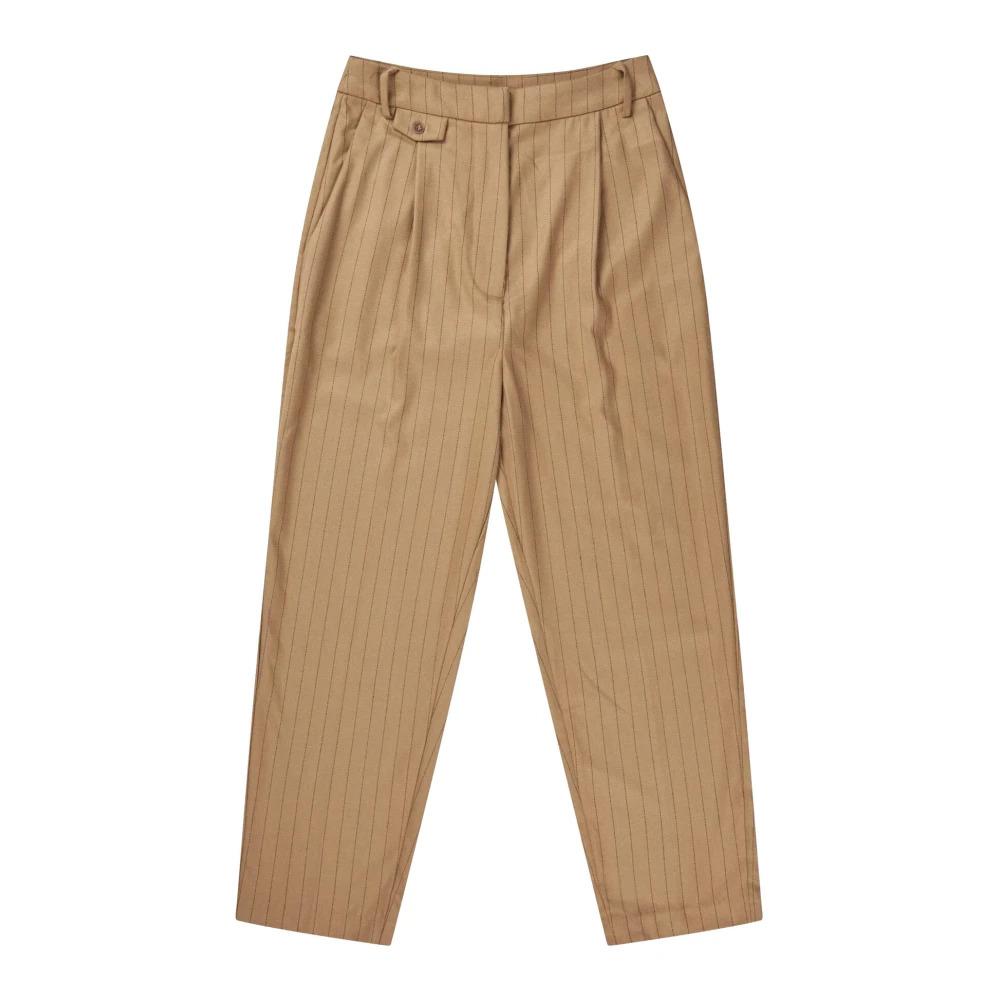 Pinstripe Edie Trousers Camel