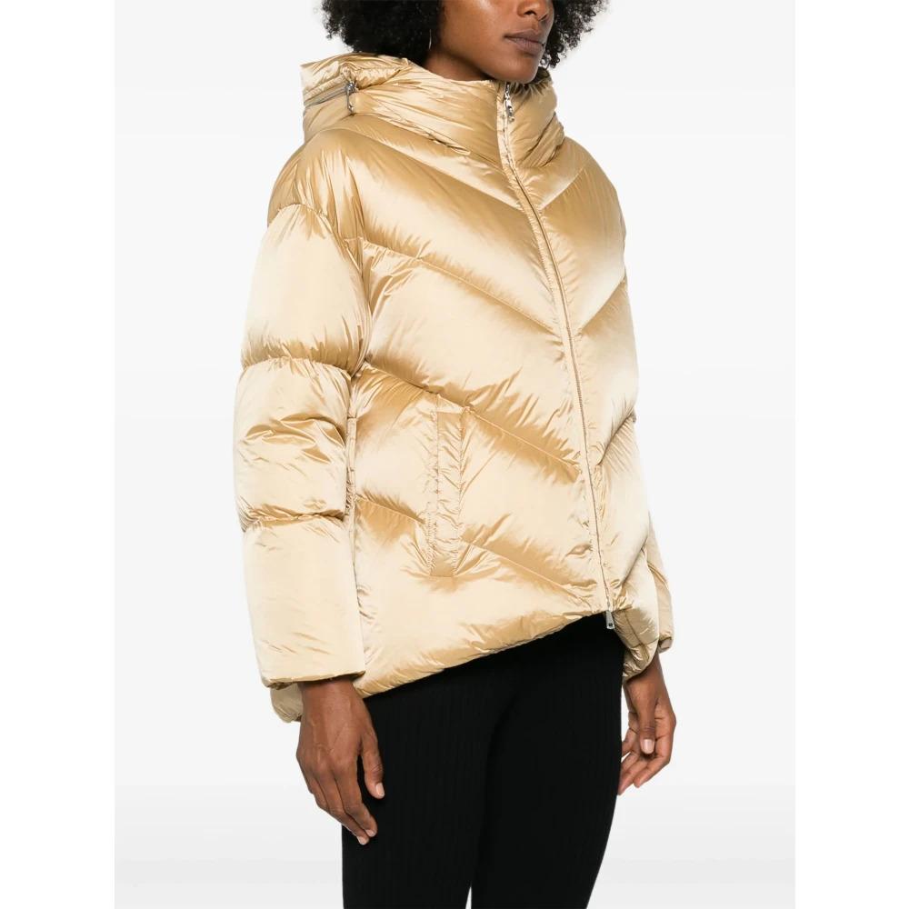 Golden Beige Hooded Down Jacket