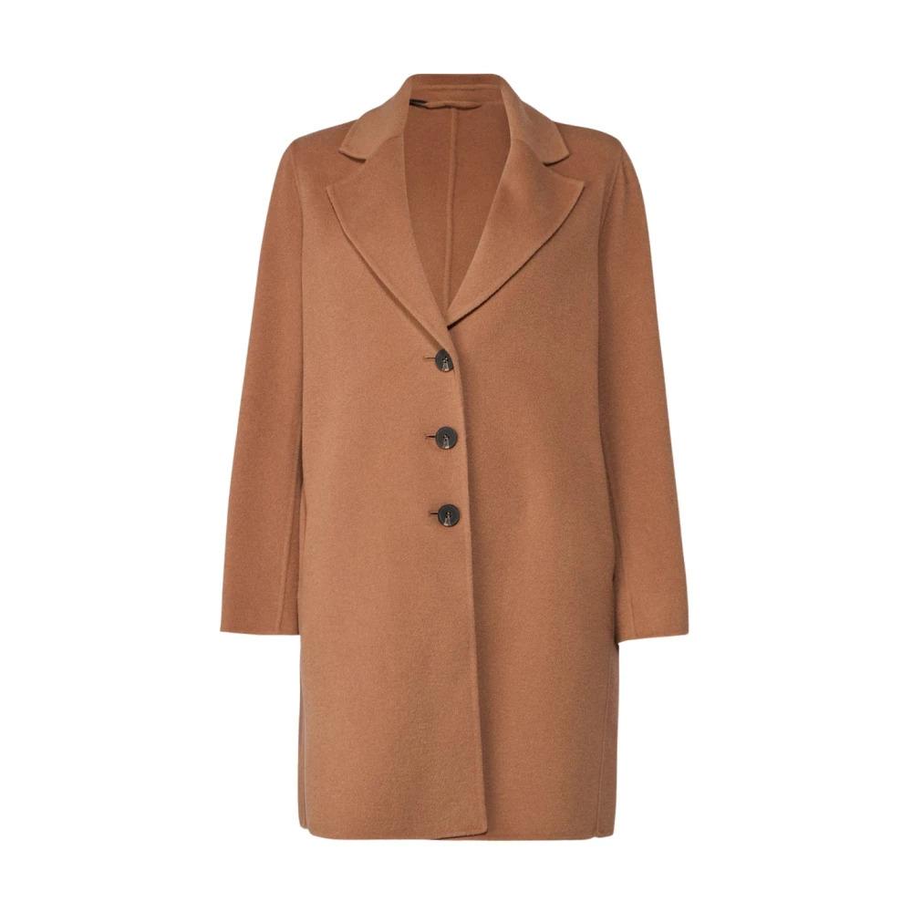 Camel Coat Single-Breasted 3-Button