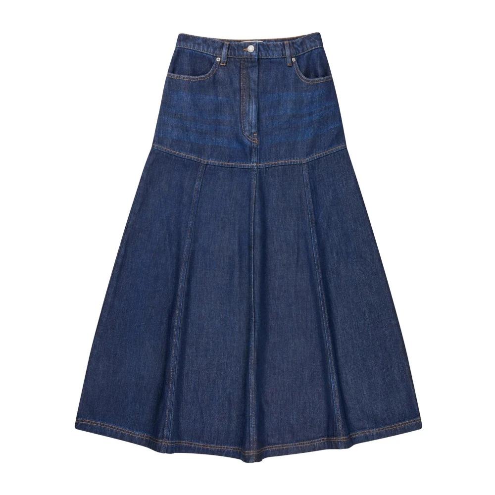 Denim Flare Skirt Indigo