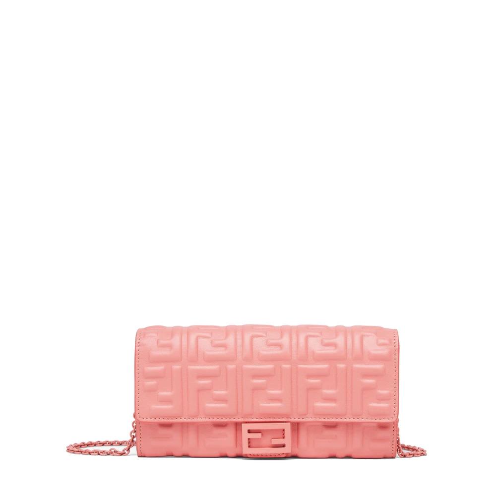 Pink Nappa Leather Wallet with FF Motif