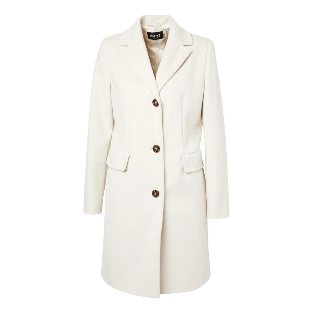 White Coat with Logo Button Closure