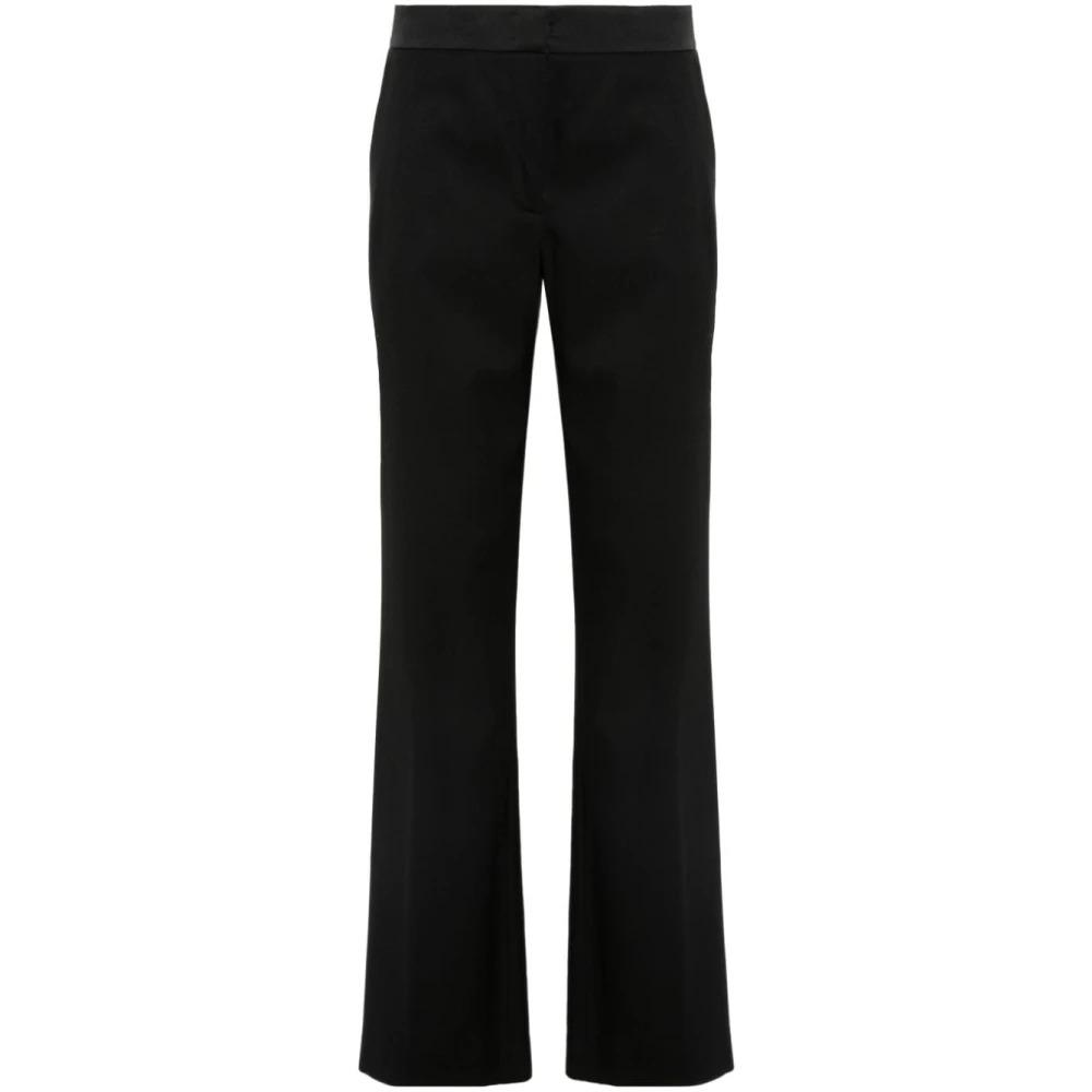 Black Textured Trousers with Side Stripe