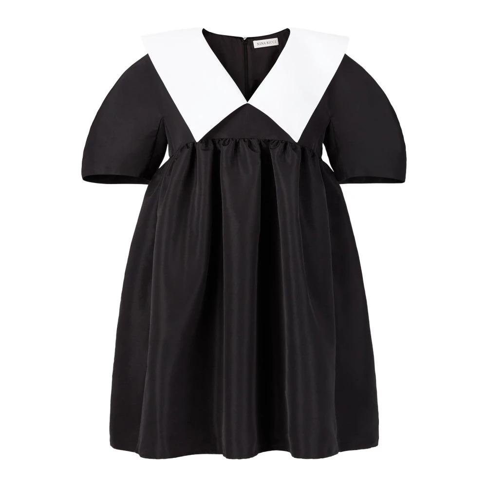 Black Taffeta Babydoll Dress