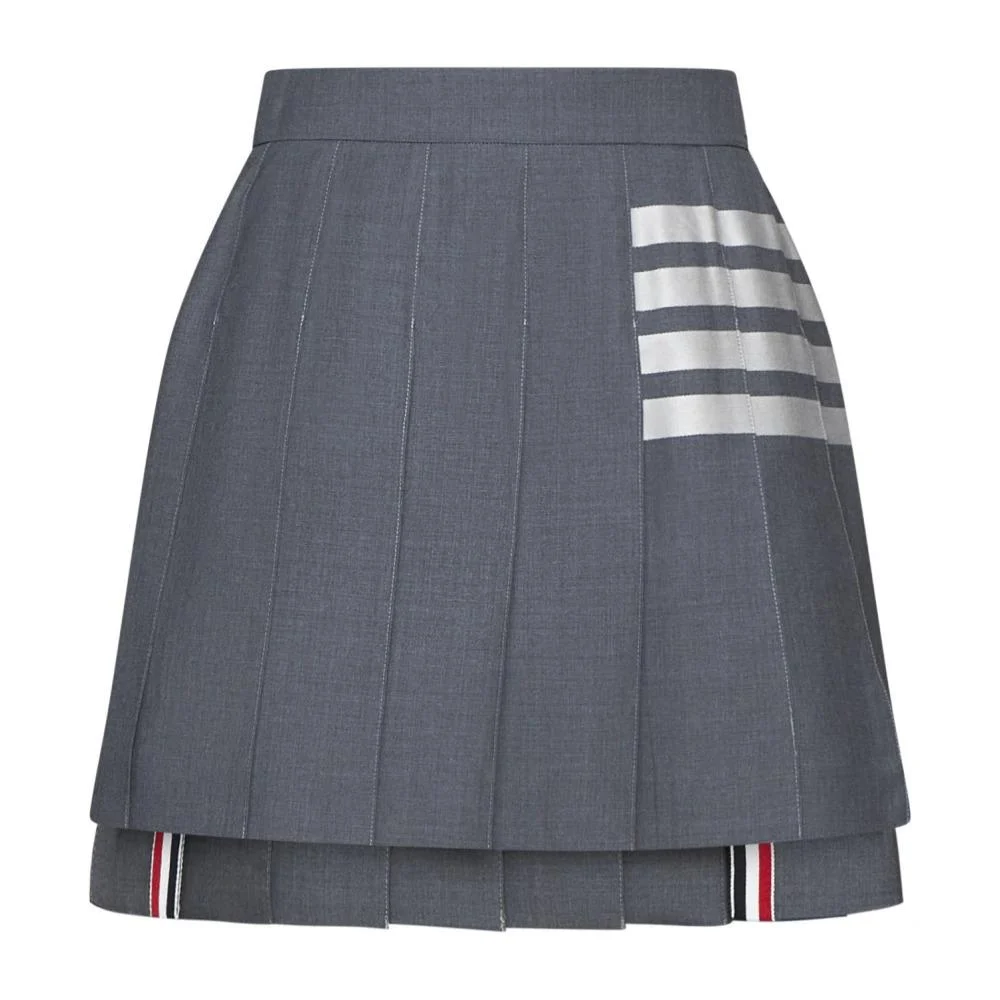 Pleated Wool Mini Skirt