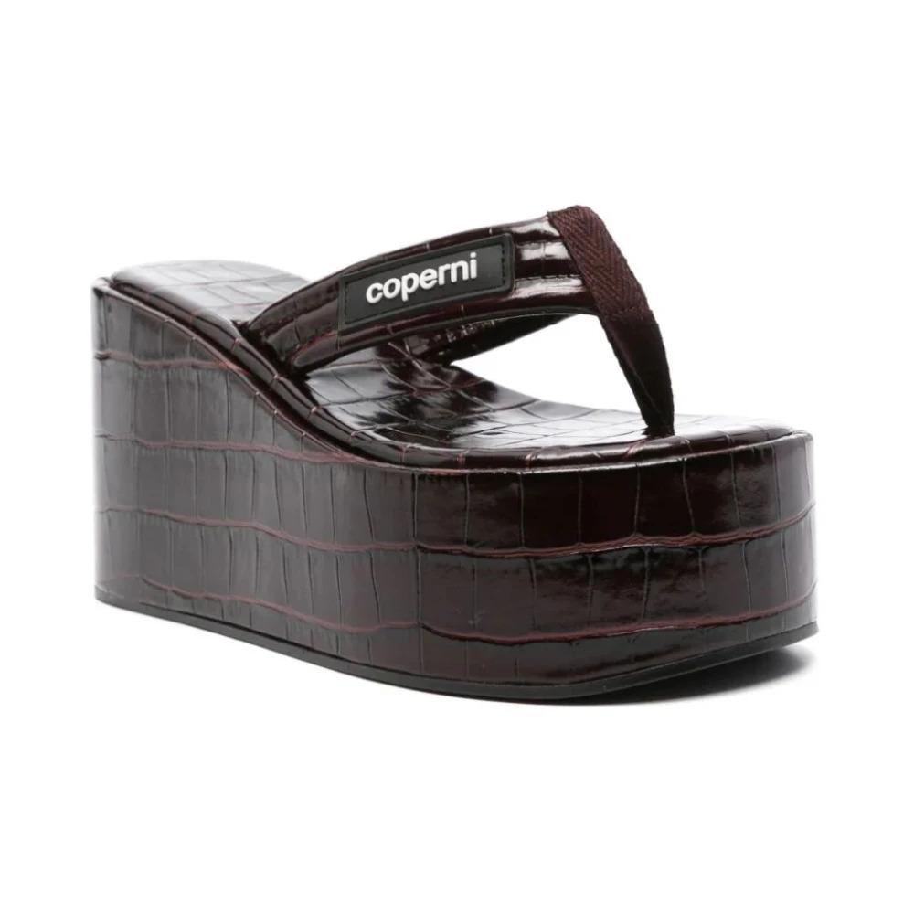 CROCO BRANDED WEDGE SANDAL