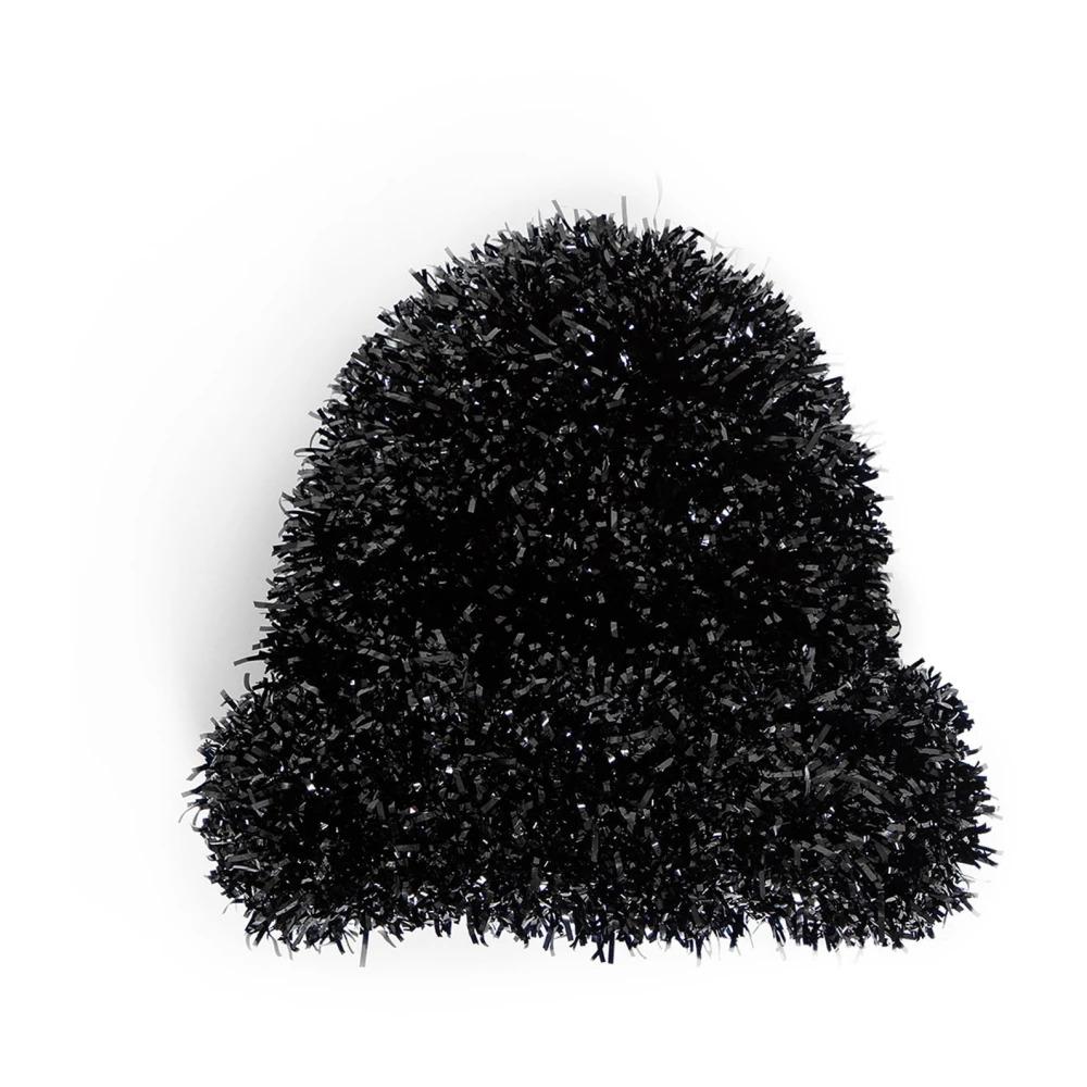 Black Fringed Turn-Up Brim Cap