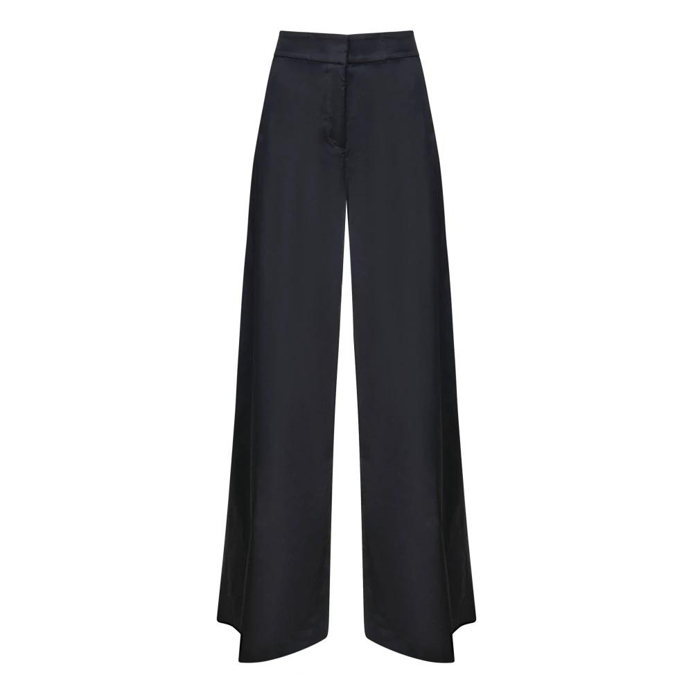 Palazzo Trousers with Asymmetric Ruffle