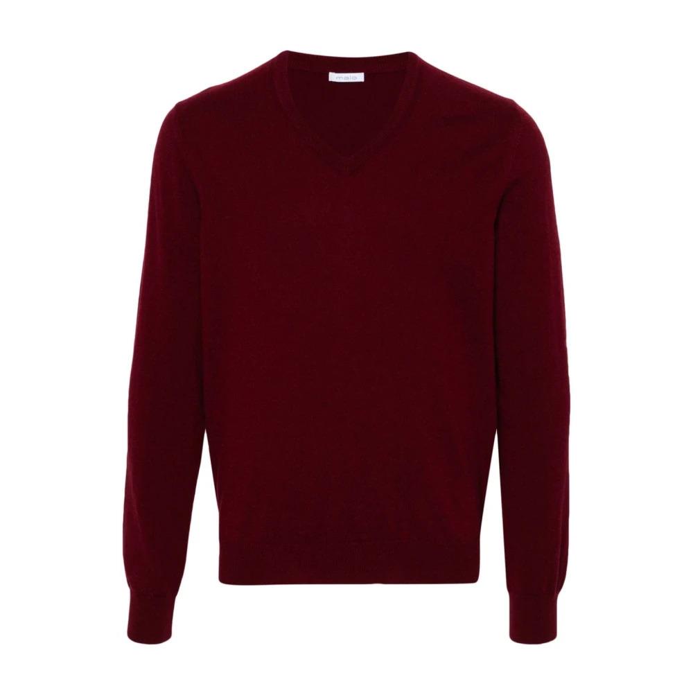 Bordeaux Red Cashmere Knit Sweater