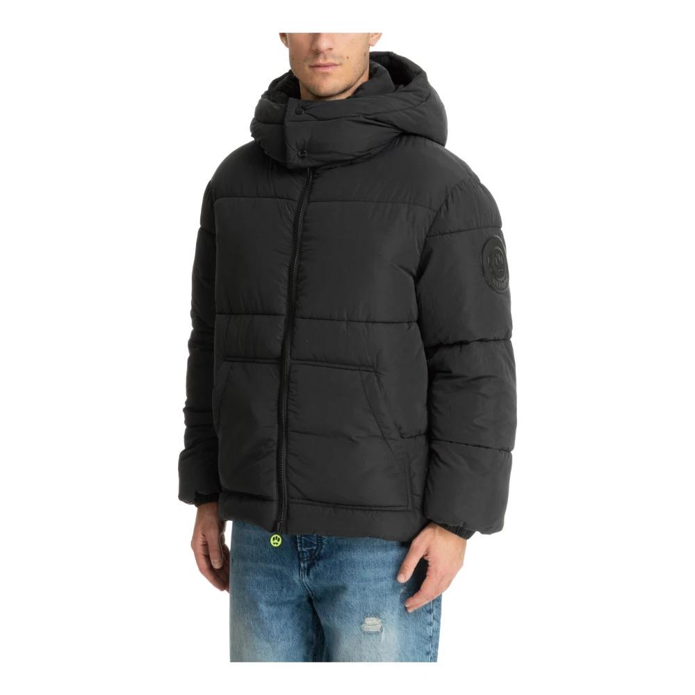 Zip-Up Plain Down Jacket with Detachable Hood