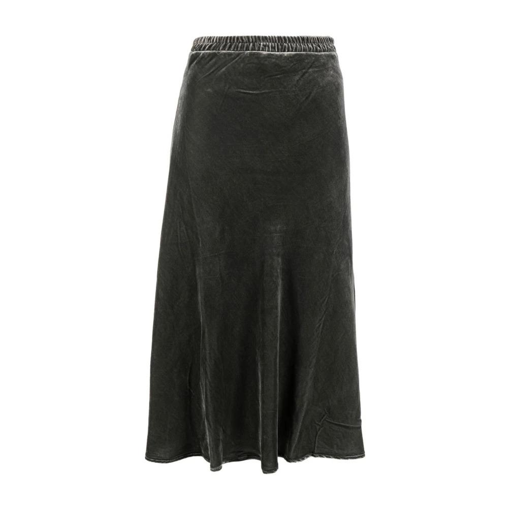 Dark Grey Velvet Maxi Skirt