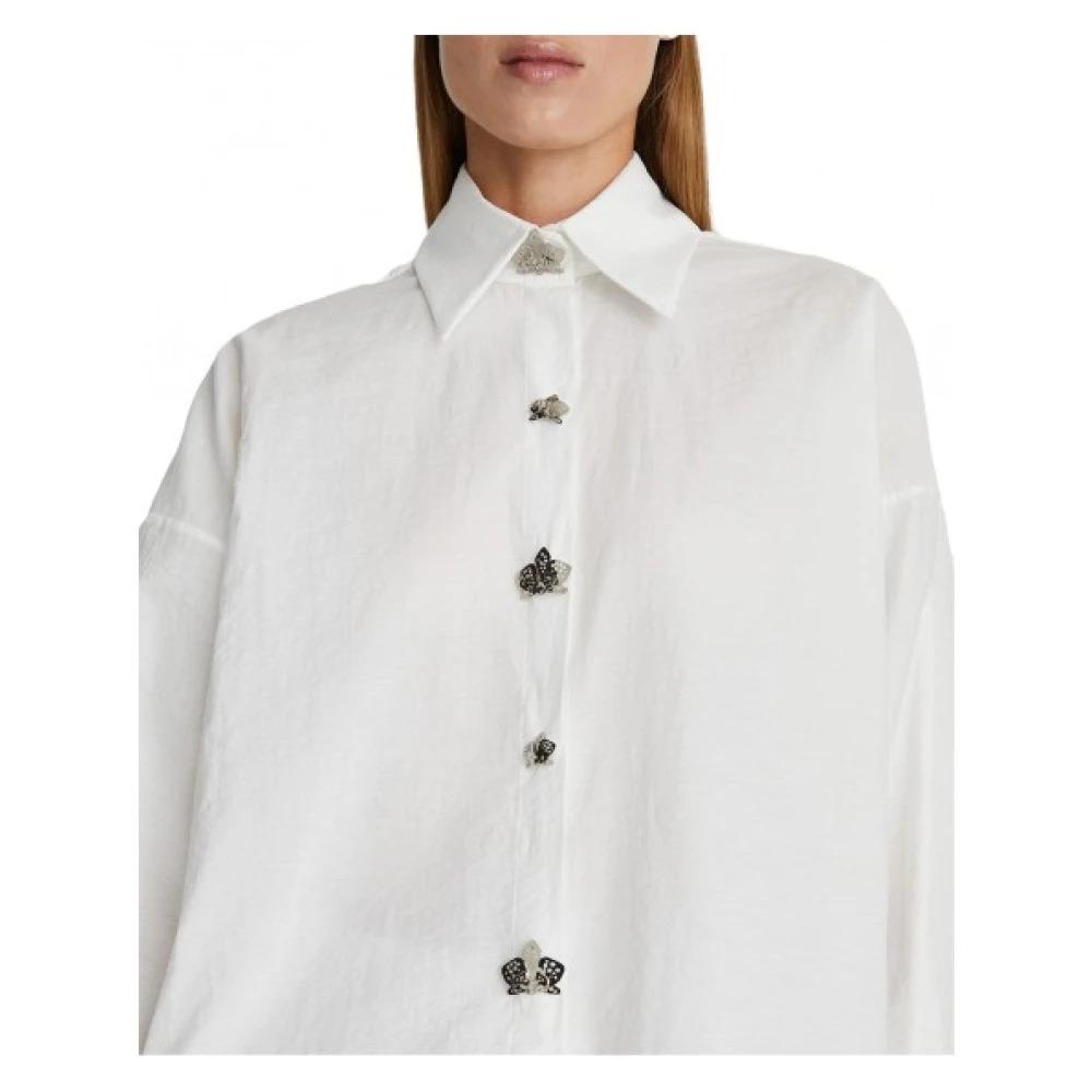 Long Sleeve Shirt with Metal Orchid Detail