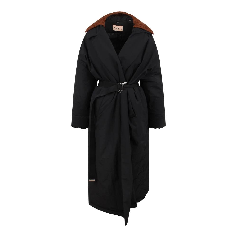 Padded Long Coat with Detachable Collar