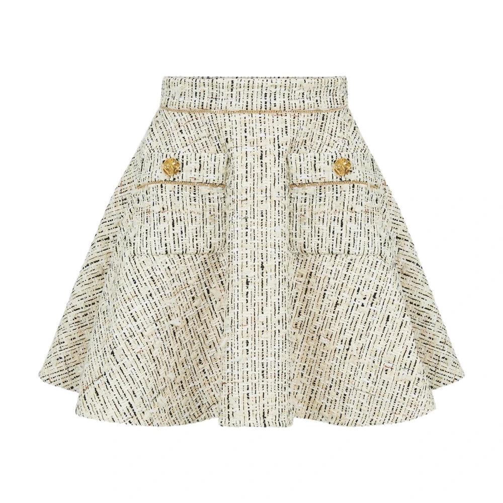 Tweed Flared Skater Skirt