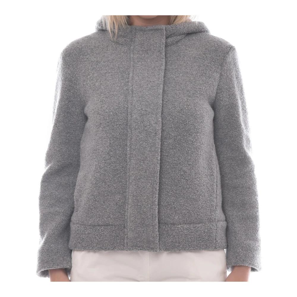 Sherpa Wool Blend Coat with Hood