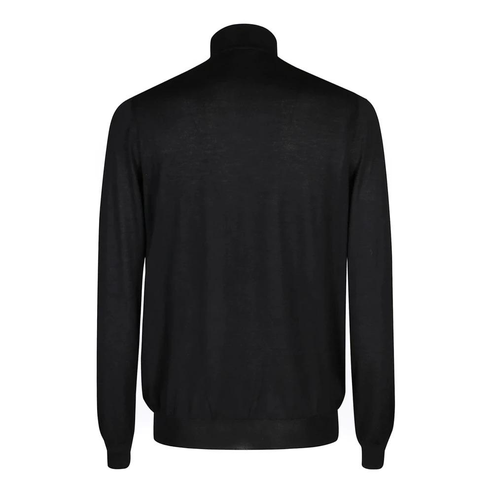 Black Cashmere Sweater Mock Neck