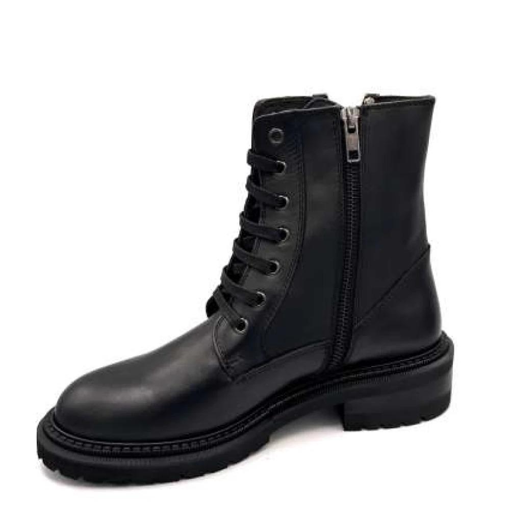 Black Leather V Sneakers Rubber Sole