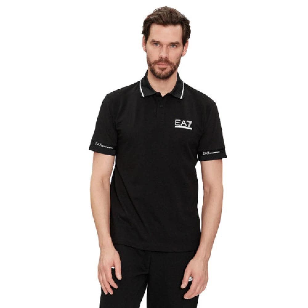 Black EA7 Emporio Armani Polo Shirt